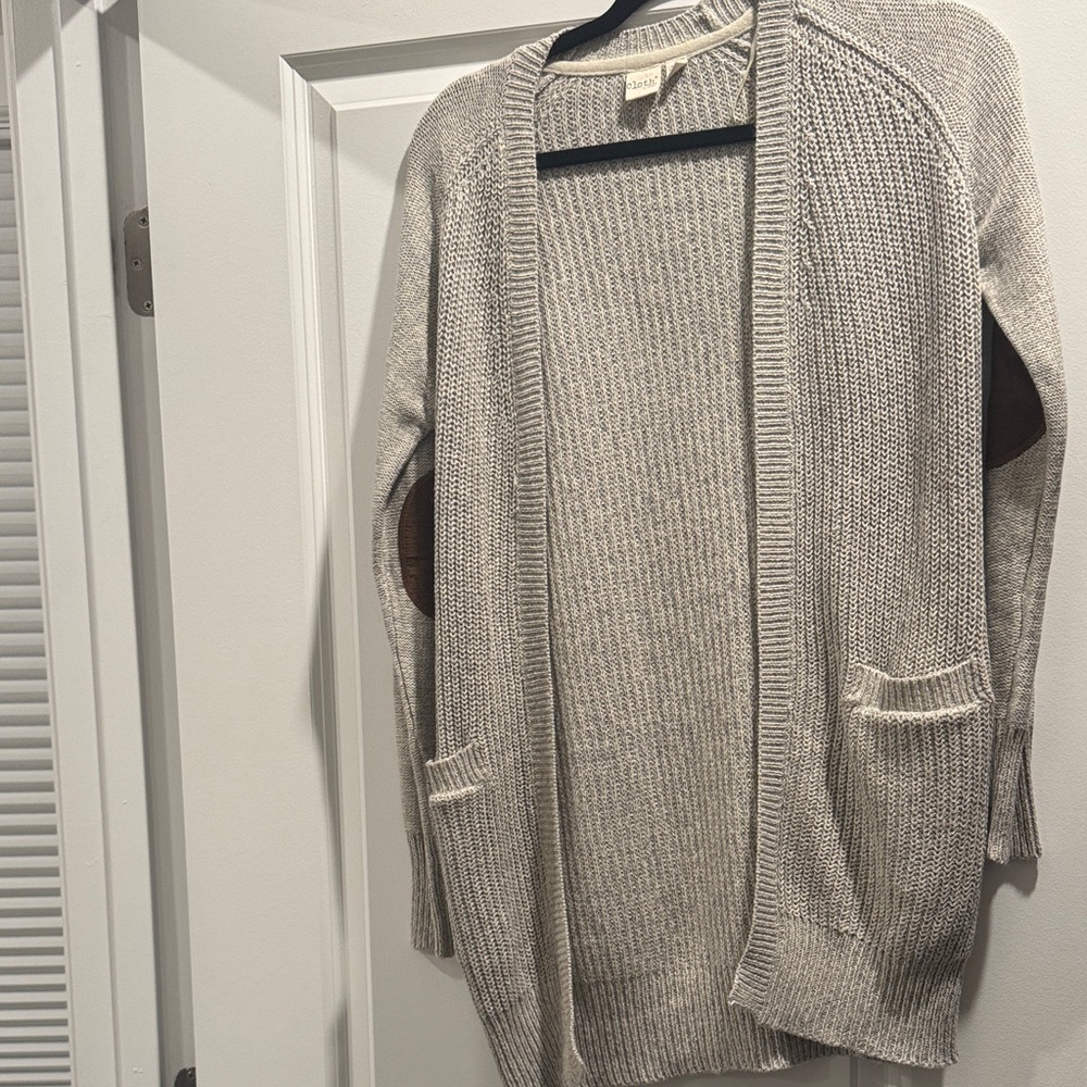 Women's Cream Open-Front Sweater